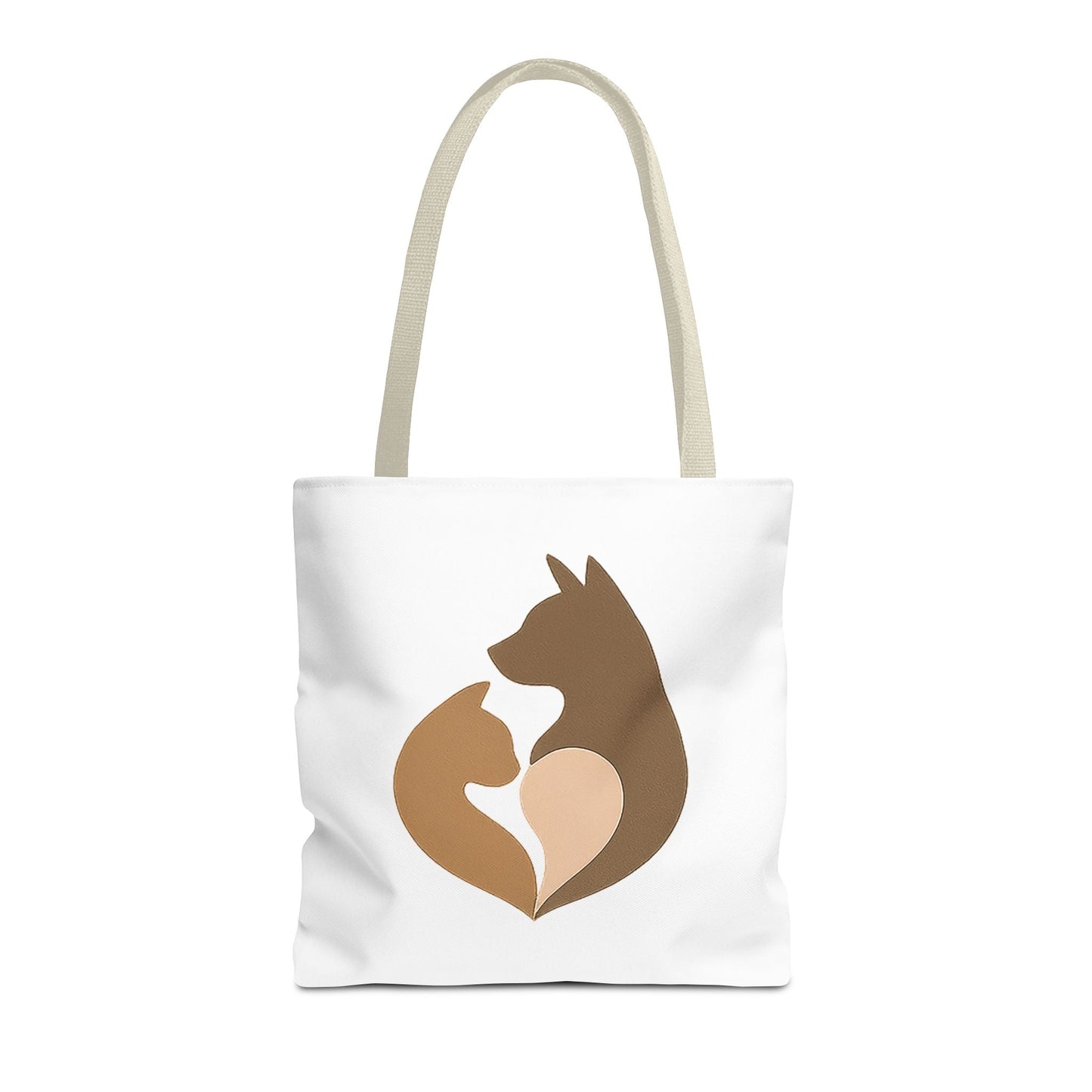 Cat and Dog Heart Silhouette Tote Bag – Pet Lover’s Memorial Gift