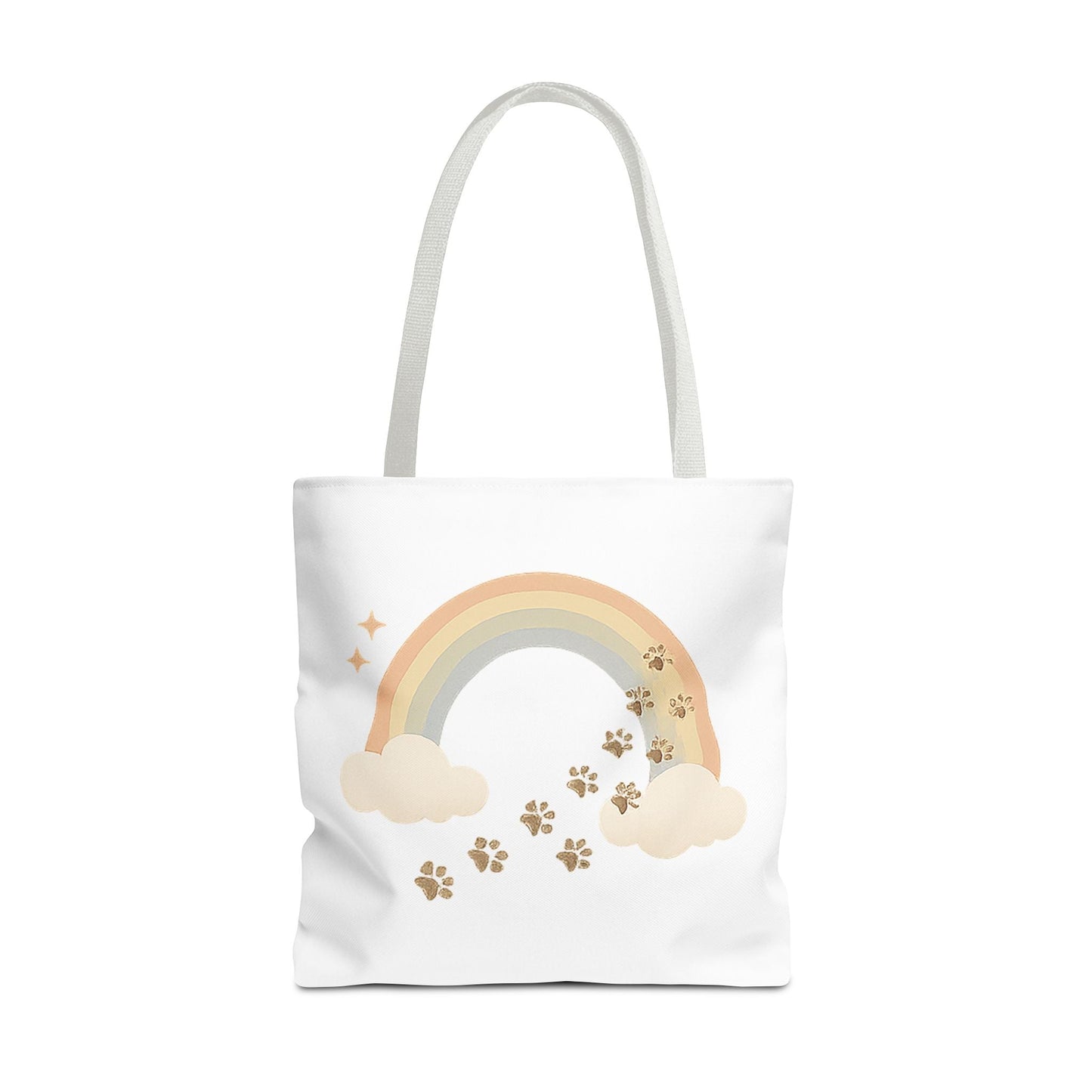 Floral Paw Print Tote Bag – Pet Remembrance Gift with Roses and Leaves
