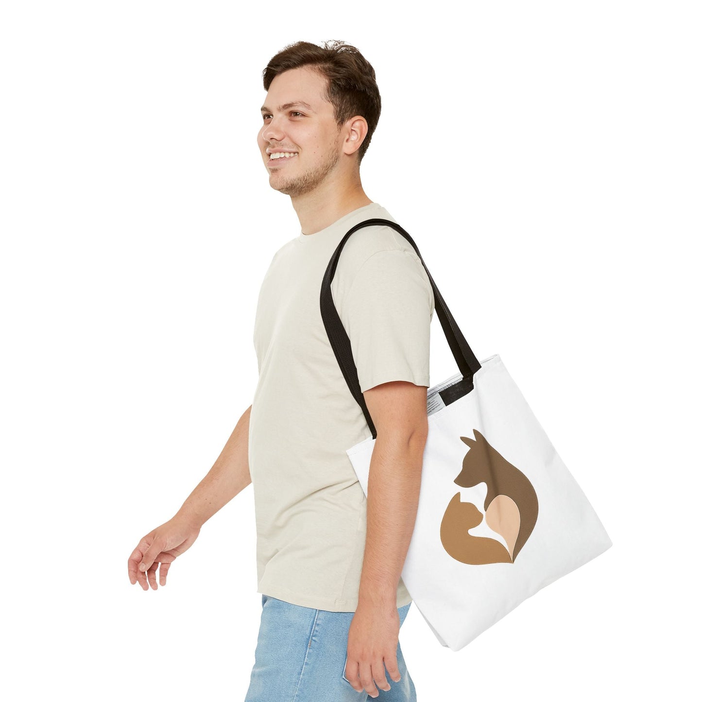 Cat and Dog Heart Silhouette Tote Bag – Pet Lover’s Memorial Gift