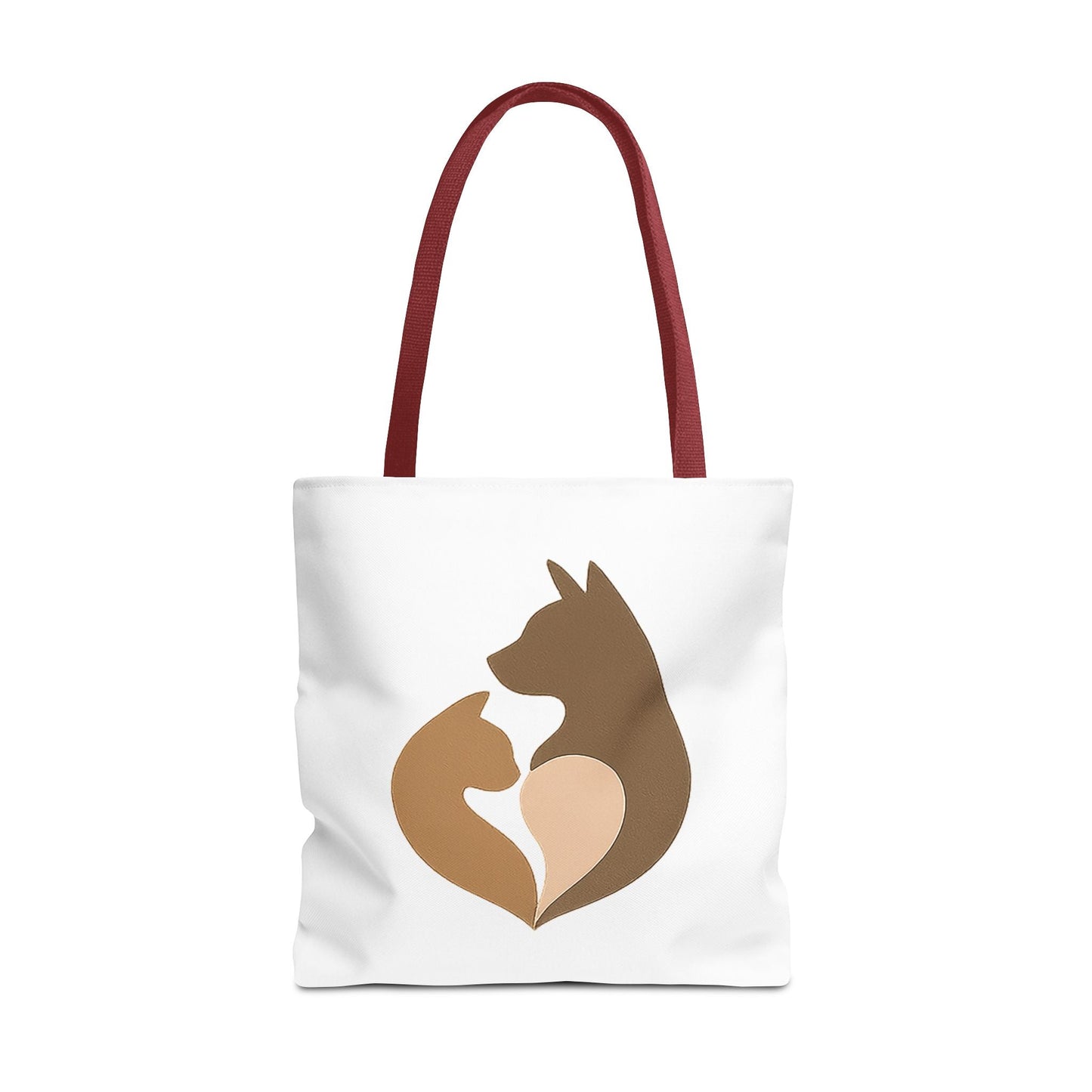 Cat and Dog Heart Silhouette Tote Bag – Pet Lover’s Memorial Gift