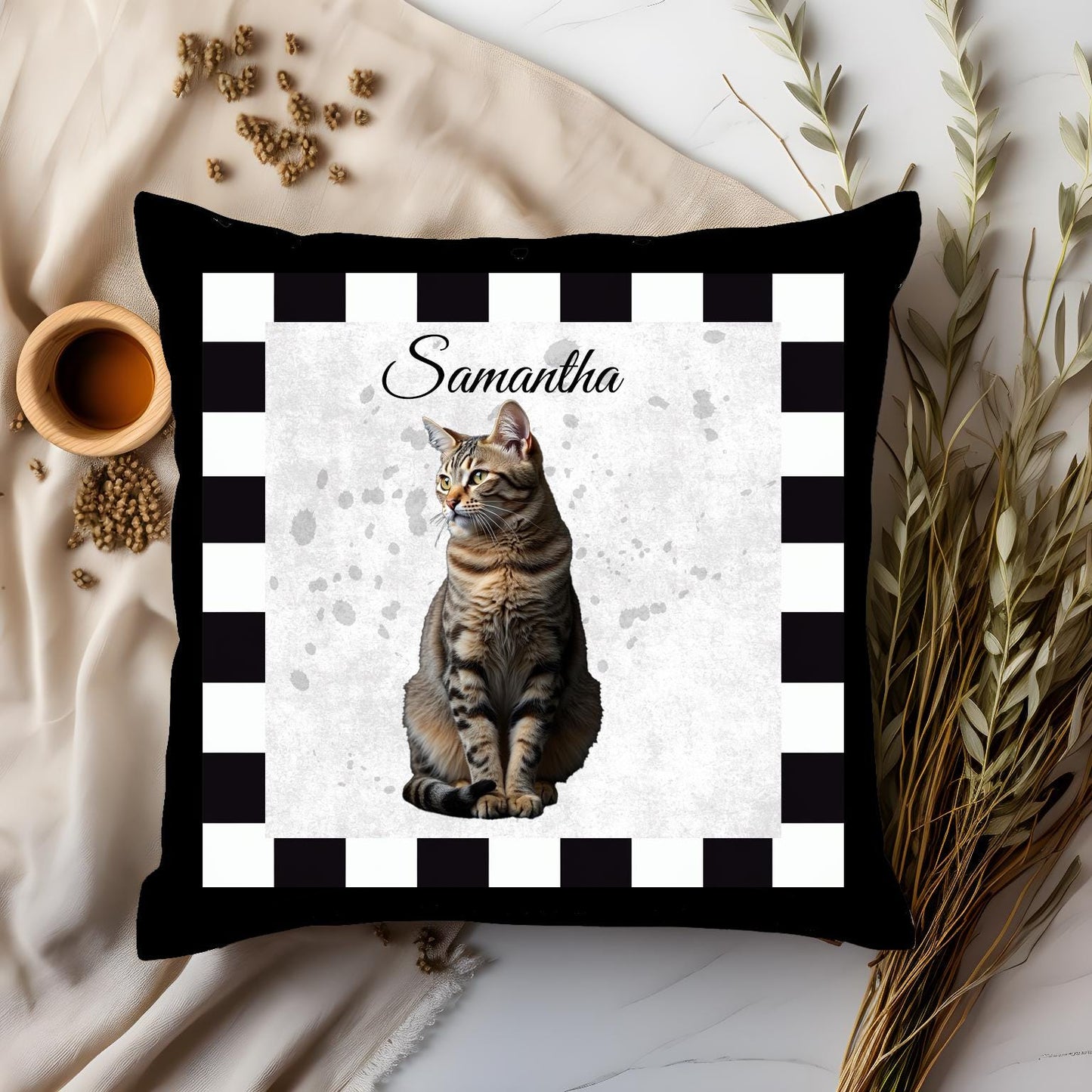 Memorial Pillow, Custom Pet Sympathy Gift, Photo Cat Memory Cushion, Personalized Pet Loss Keepsake, Remembrance Pillow
