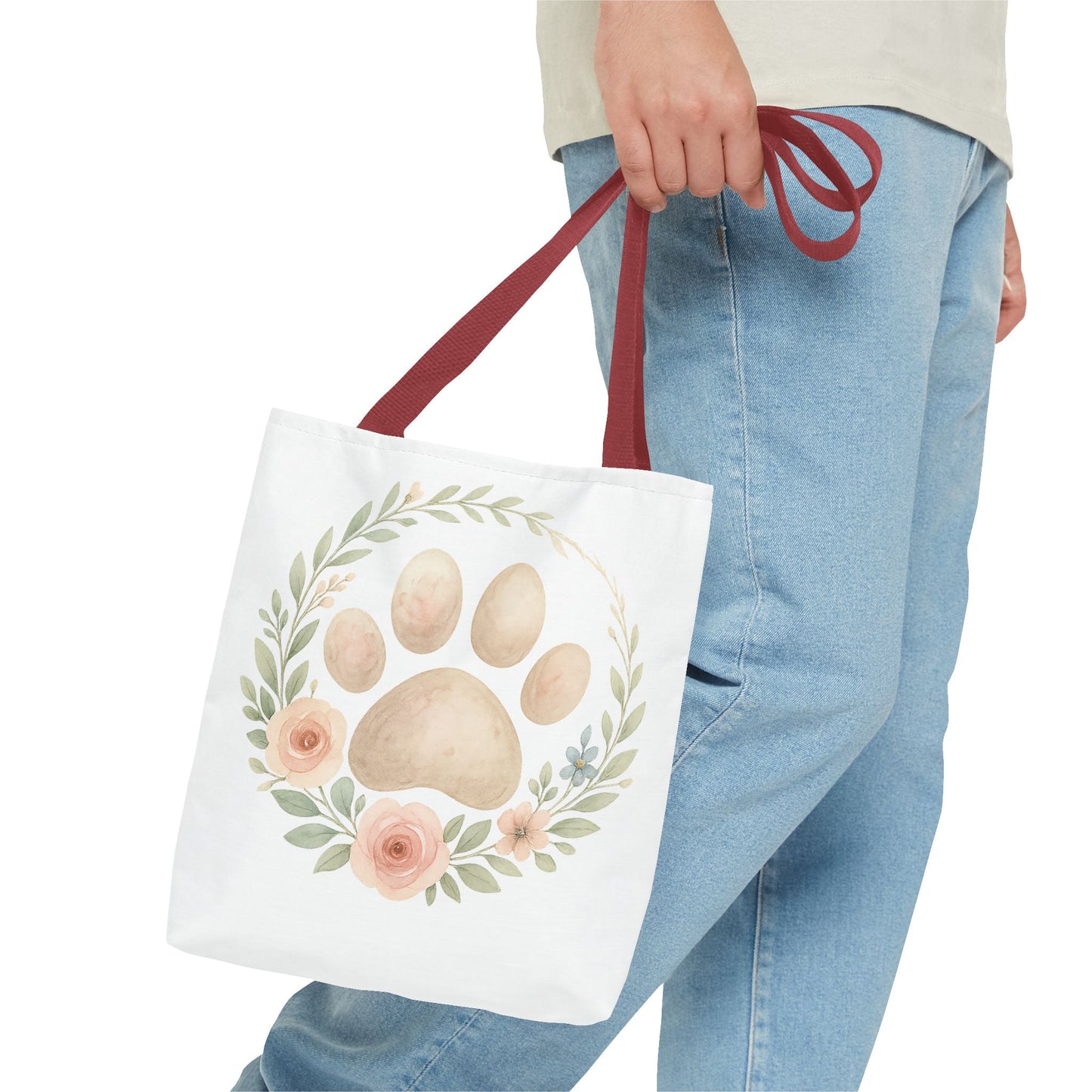 Rainbow Bridge Paw Print Tote Bag – Pet Loss Remembrance Gift