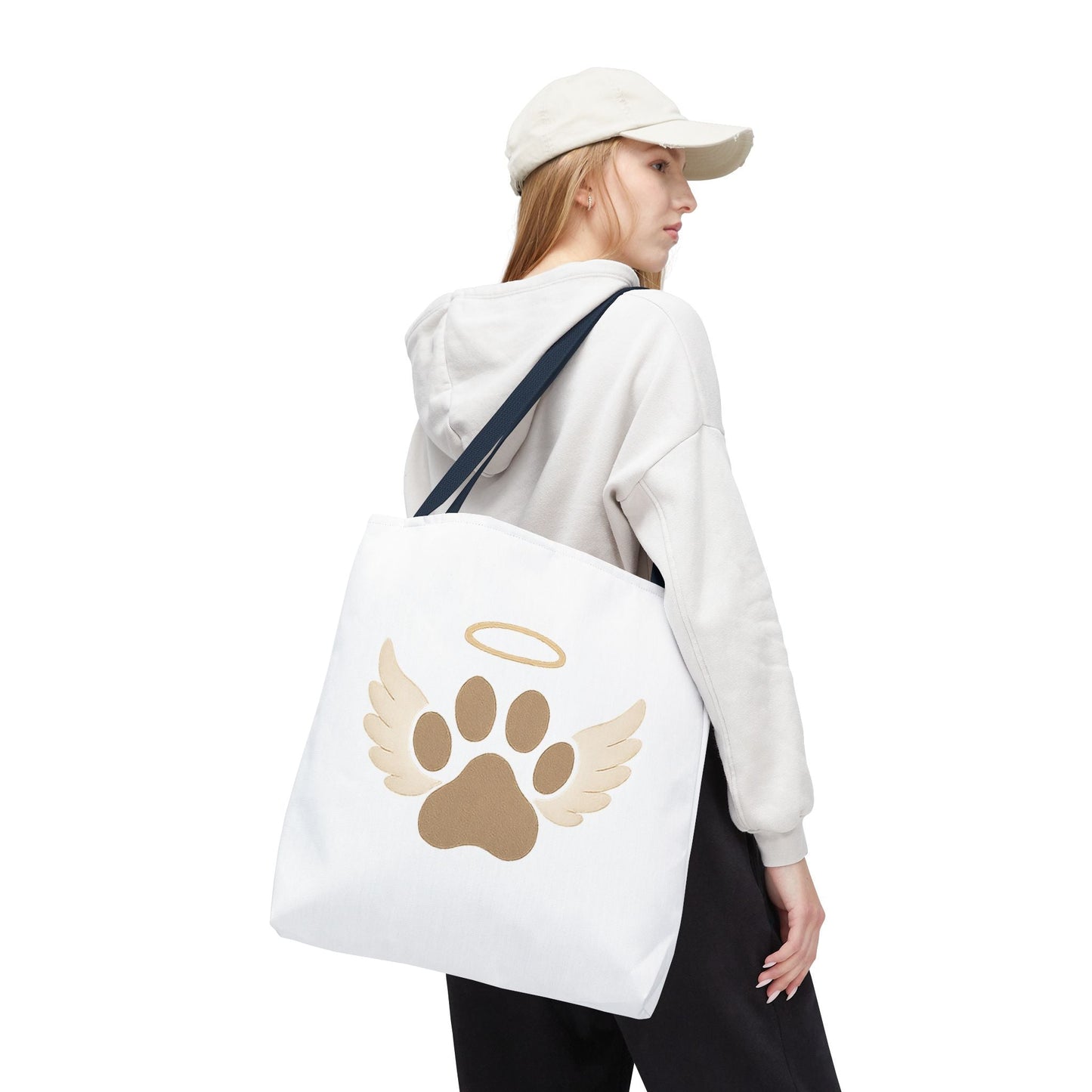 Angel Paw with Halo Tote Bag – Pet Memorial Gift for Dog or Cat Loss