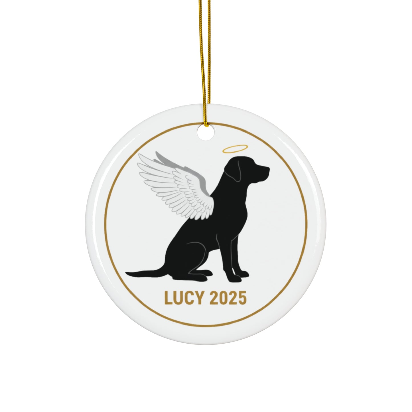 Angel Dog Christmas Ornament – Personalized Pet Memorial Keepsake with Name & Year