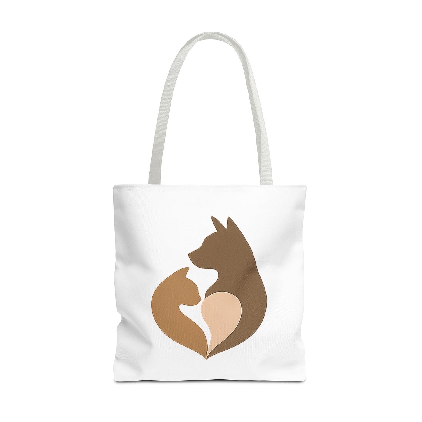 Cat and Dog Heart Silhouette Tote Bag – Pet Lover’s Memorial Gift