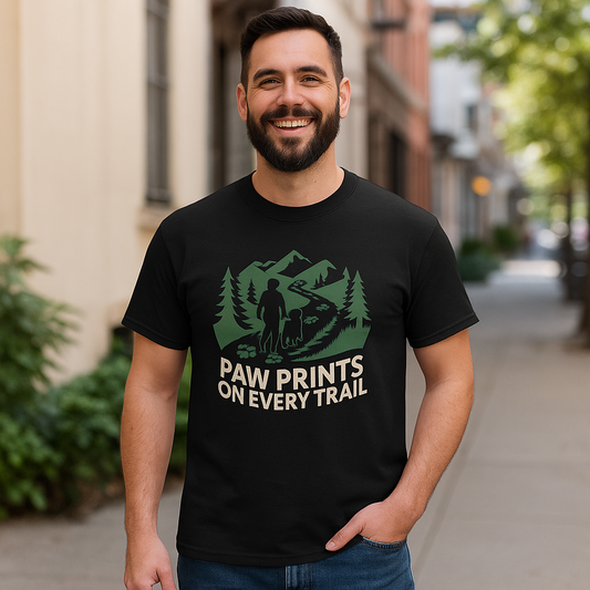 Trail-tested T-shirt – Paw Prints On Every Trail Gift Designed For The Outdoors