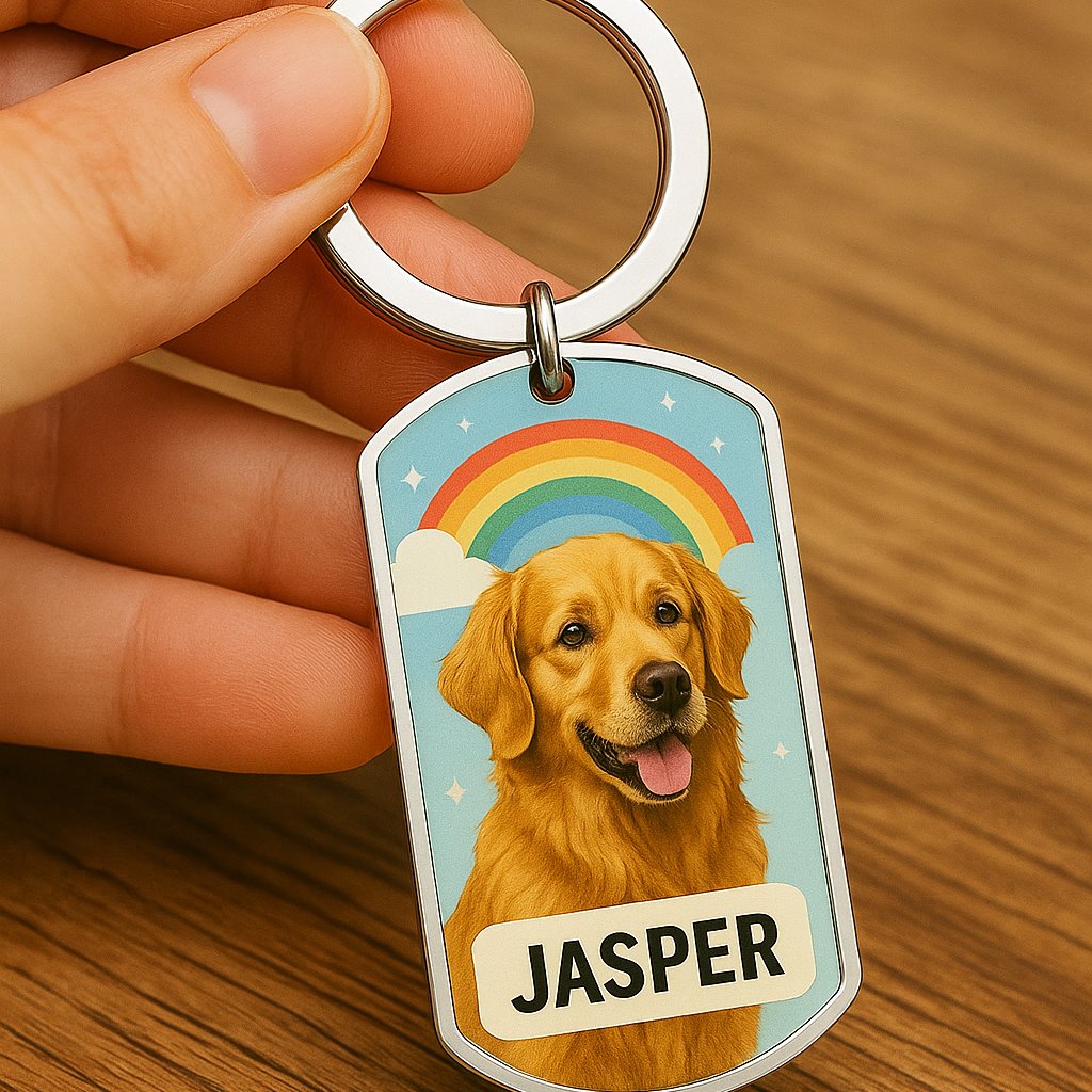 Double-Sided UV Printed Stainless Steel Keychain – Custom Photo Gift