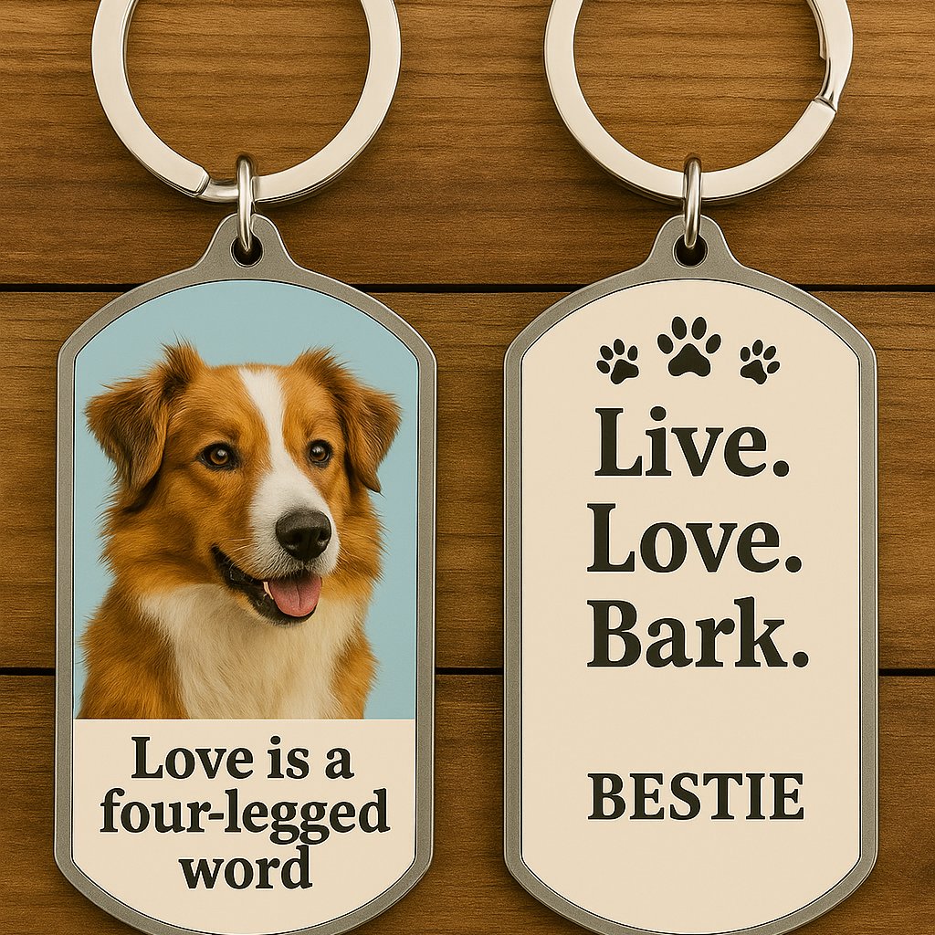 Double-Sided UV Printed Stainless Steel Keychain – Custom Photo Gift