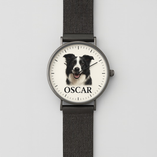 Custom Dog Photo Watch – Personalized Pet Face with Name | Keepsake Gift for Dog Lovers, Memorial Watch, Our Gentle Pet Exclusive