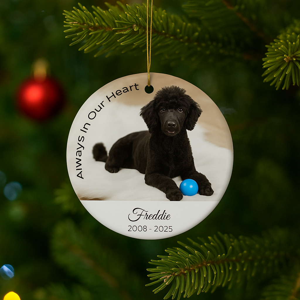 Poodle Memorial Ornament – Personalized Pet Loss Keepsake
