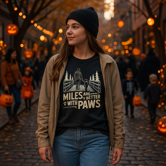 Outdoor Essential T-shirt – Miles Are Better With Paws Gift Designed For The Outdoors