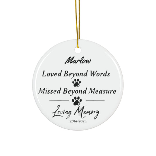 Pet Memorial Ornament with Name