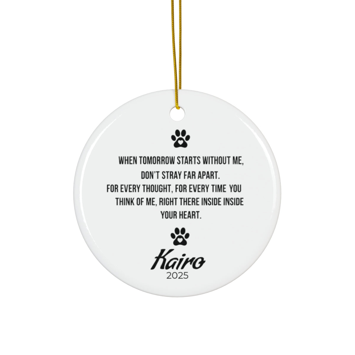 Personalized Dog Heaven Memorial Ornament