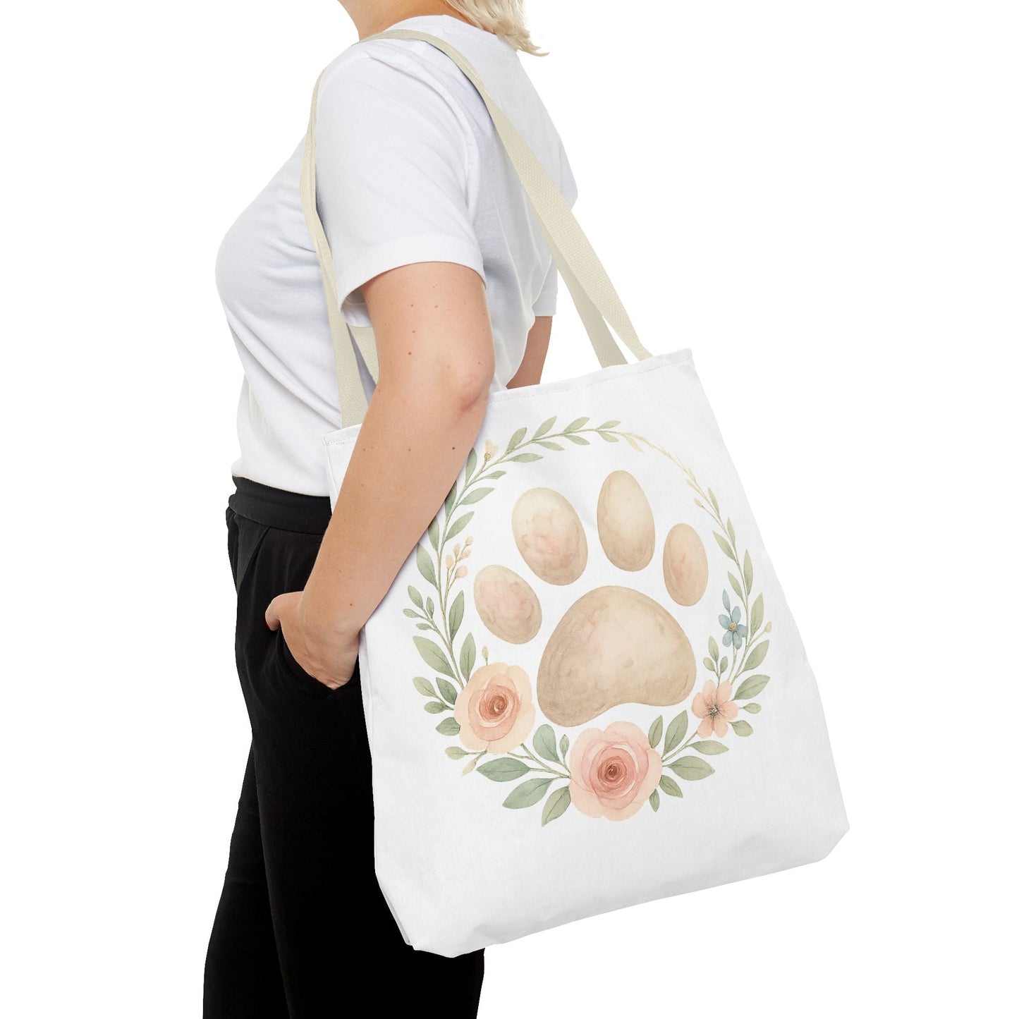 Rainbow Bridge Paw Print Tote Bag – Pet Loss Remembrance Gift