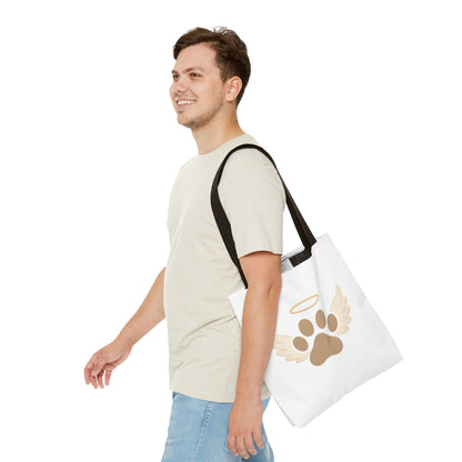 Angel Paw with Halo Tote Bag – Pet Memorial Gift for Dog or Cat Loss