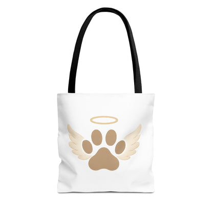Angel Paw with Halo Tote Bag – Pet Memorial Gift for Dog or Cat Loss