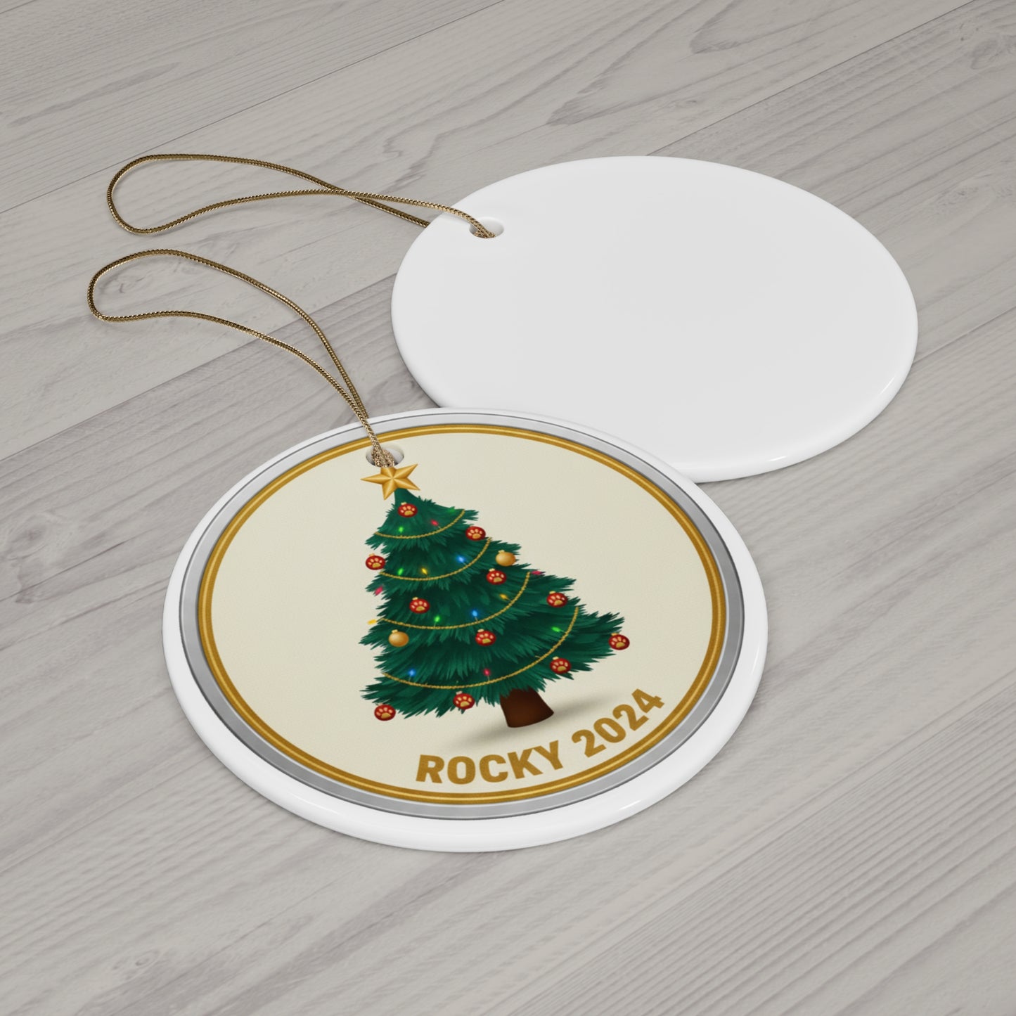 Christmas Tree Ornament – Personalized Pet Name & Year Holiday Keepsake