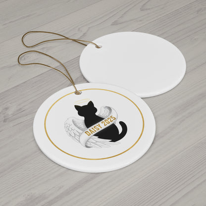 Angel Cat Christmas Ornament – Personalized Pet Memorial Keepsake with Name & Year