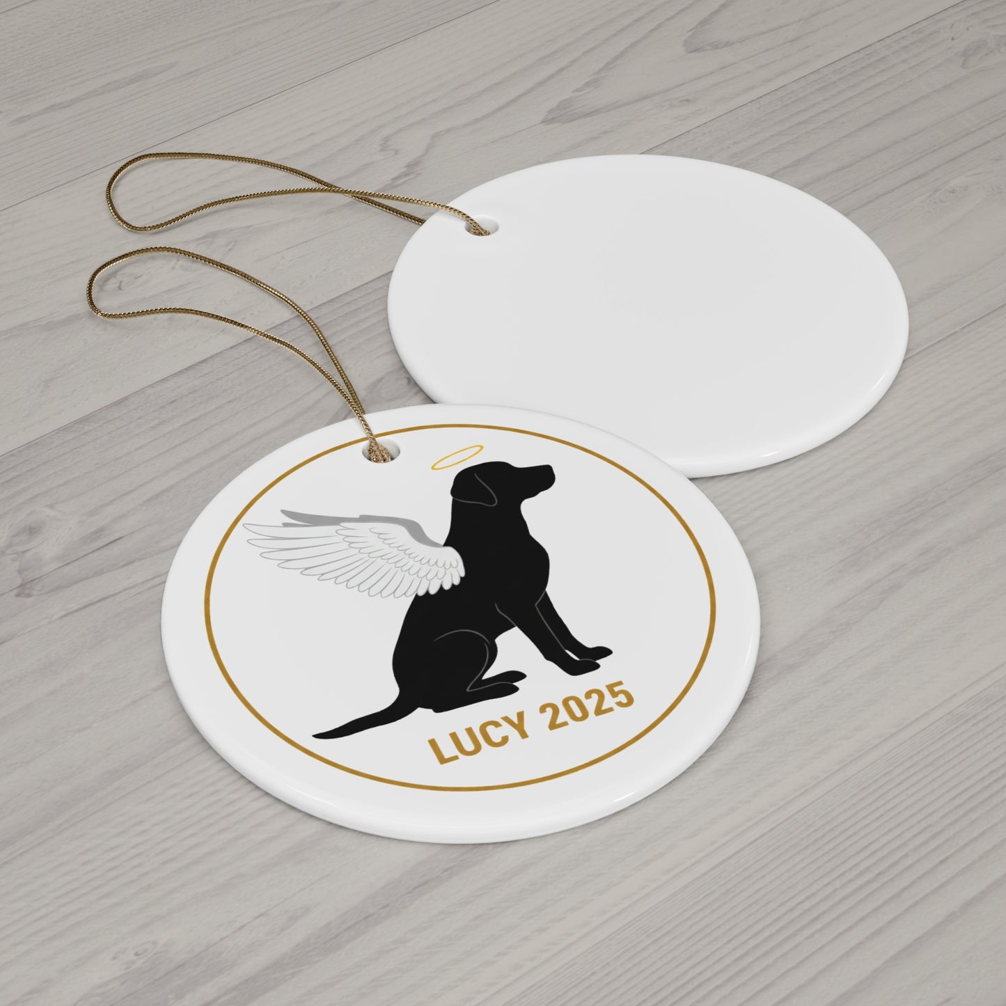 Angel Dog Christmas Ornament – Personalized Pet Memorial Keepsake with Name & Year
