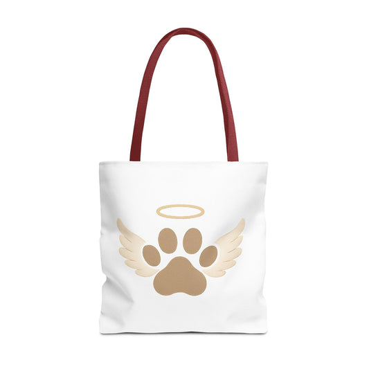 Angel Paw with Halo Tote Bag – Pet Memorial Gift for Dog or Cat Loss