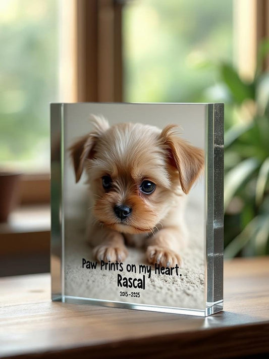 Personalized Pet Memorial Acrylic Photo Blocks | Custom Keepsake, Pet Loss Gift, Urn Alternative, Dog & Cat Memorials