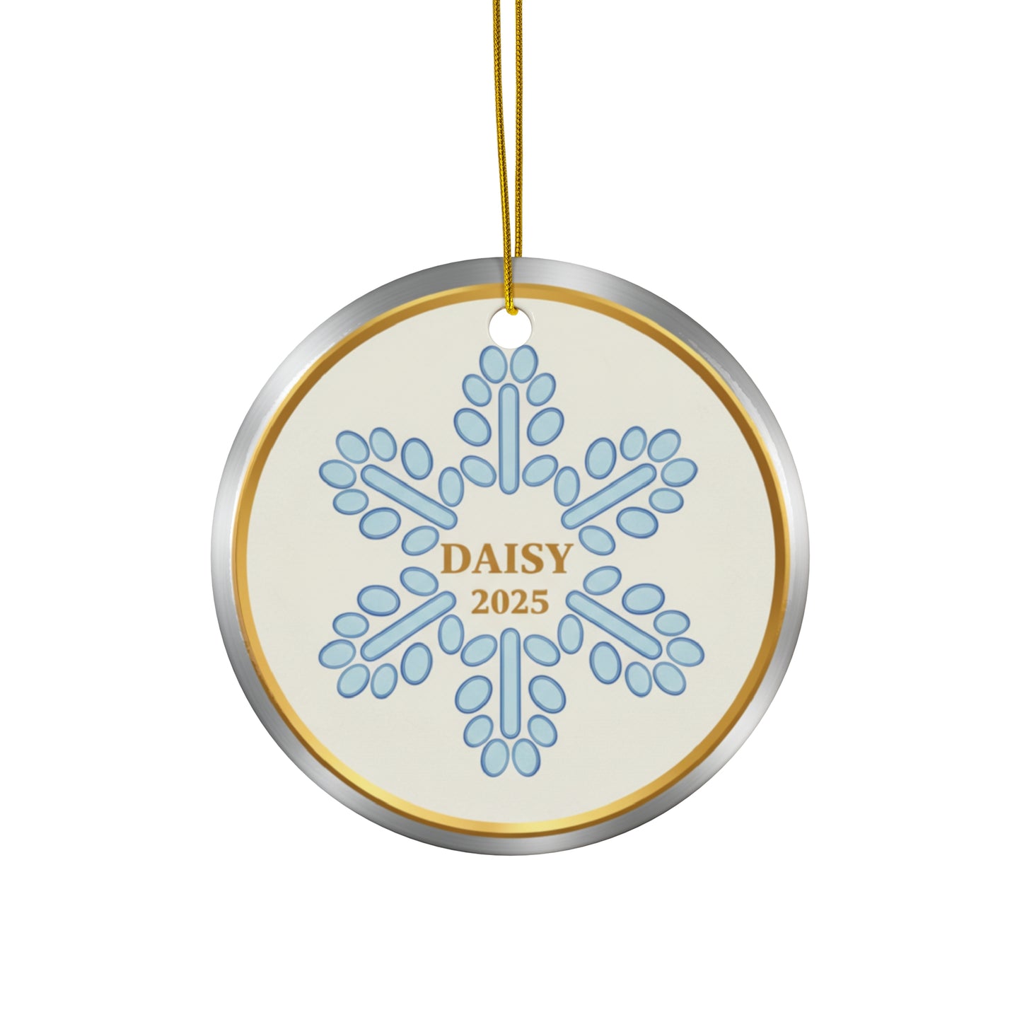 ChatGPT said:  Snowflake Paw Print Christmas Ornament – Personalized Pet Name & Year Keepsake