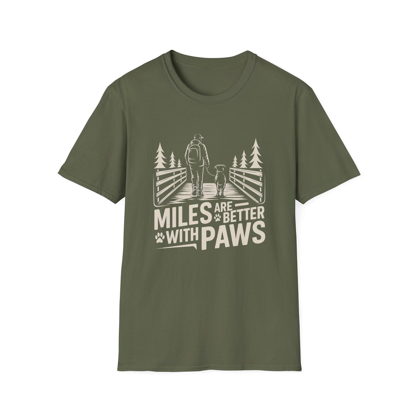 Outdoor Essential T-shirt – Miles Are Better With Paws Gift Designed For The Outdoors