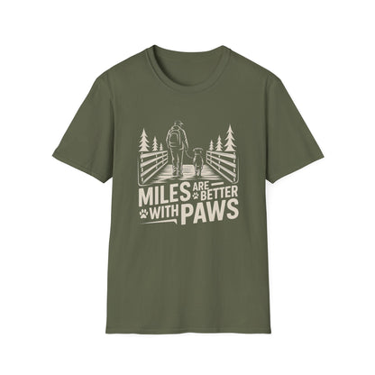 Outdoor Essential T-shirt – Miles Are Better With Paws Gift Designed For The Outdoors