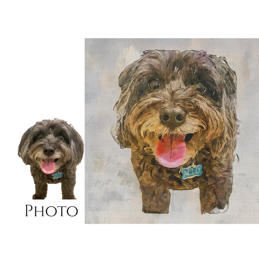 Personalized Memorial Dog Portrait Canvas - Custom Pet Watercolor Art, Unique Tribute, Dog Lover Gift, Pet Wall Art For Home Decor