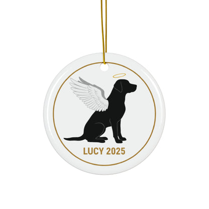 Angel Dog Christmas Ornament – Personalized Pet Memorial Keepsake with Name & Year