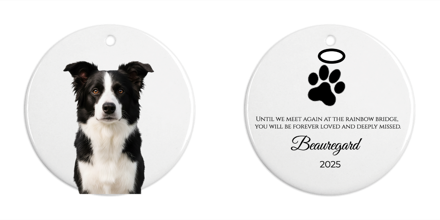 Pet Memorial Photo Ornament – Double‑Sided Personalized Keepsake