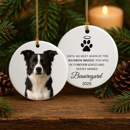 Pet Memorial Photo Ornament – Double‑Sided Personalized Keepsake