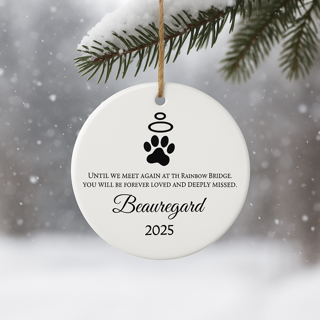 Pet Memorial Photo Ornament – Double‑Sided Personalized Keepsake