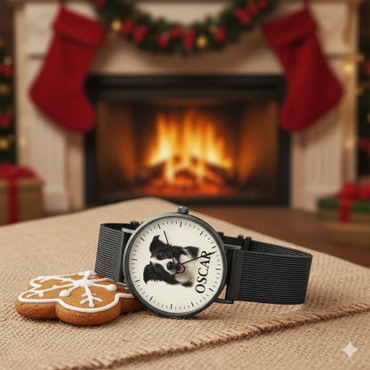 Custom Dog Photo Watch – Personalized Pet Face with Name | Keepsake Gift for Dog Lovers, Memorial Watch, Our Gentle Pet Exclusive