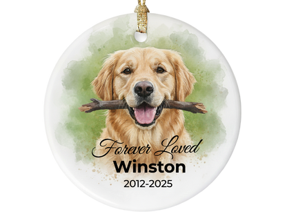 Personalized Pet Memorial Ornament with Custom Portrait