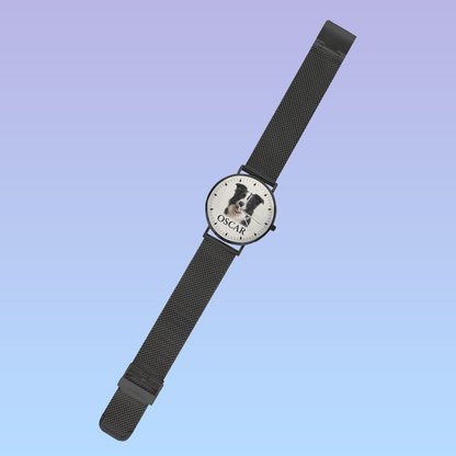 Custom Dog Photo Watch – Personalized Pet Face with Name | Keepsake Gift for Dog Lovers, Memorial Watch, Our Gentle Pet Exclusive