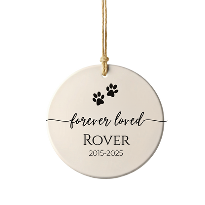 Personalized Pet Memorial Ornament with Paw Prints